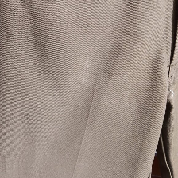 26x27 Vintage Brown Work Pants 1970's Perm Press Steel Talon Zipper Stovepipe - Picture 4 of 7